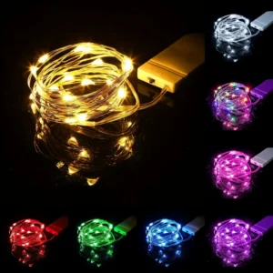LED Fairy Lights Battery Operated String Lights Waterproof Silver Wire Firefly Starry Lights Wedding Party Xmas Christmas Decor 1