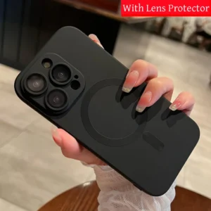 For Magsafe Magnetic Wireless Charge Case For iPhone 16 15 14 13 12 11 Pro Max 16 Plus 16e Silicone Glass Lens Protection Cover 1