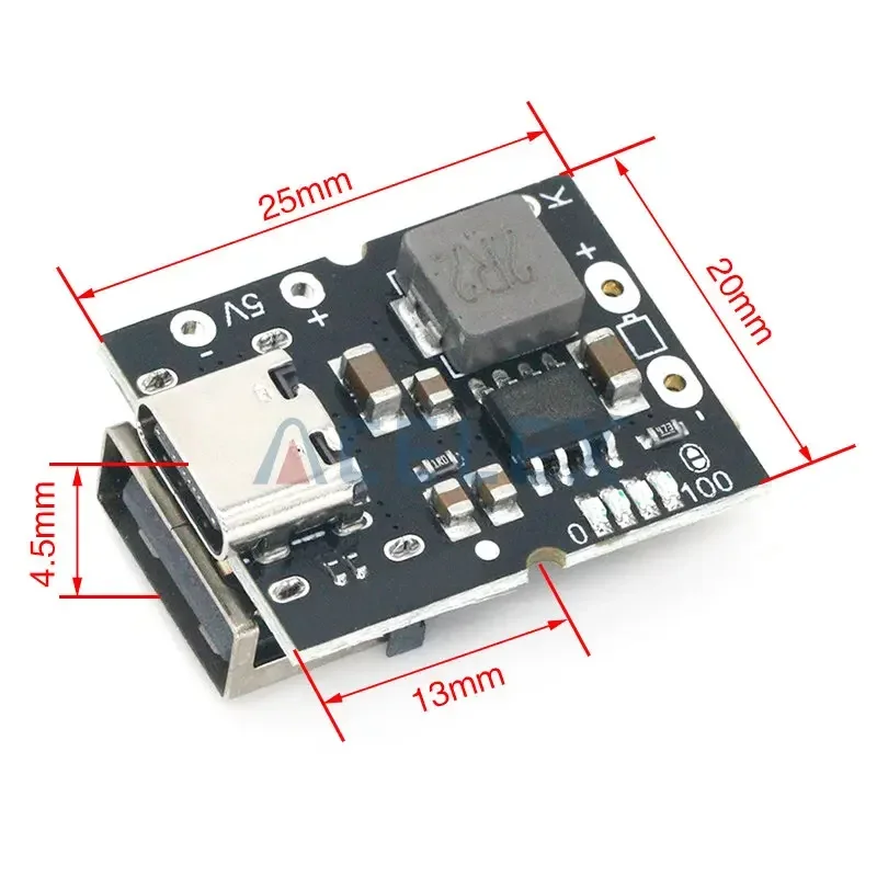 Type-C USB 5V 2A Boost Converter Step-Up Power Module Lithium Battery Charging Protection Board charge-discharge integrated 3