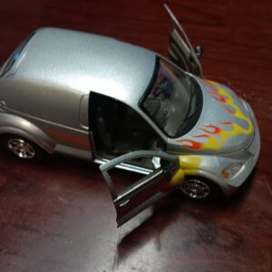 Silver Die-Cast PT Cruiser with Flames | 1:24 Scale Model Car