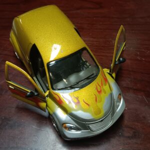 Gold Die-Cast PT Cruiser with Flames | 1:24 Scale Model Car