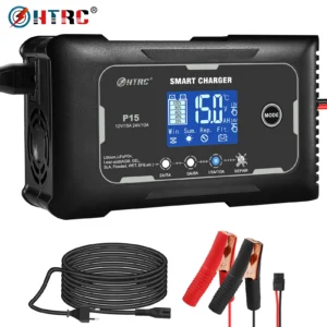 HTRC 12V-24V 35A/25A/20A/15A/10A Car Battery Charger LCD Automatic Pulse Repair Charge for Lifepo4 AGM Lead-Acid Lithium Batteri 1
