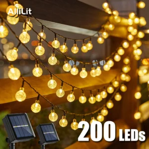LED Solar Light String Outdoor Waterproof Christmas Decoration 200led Crystal Ball Camping Fairy Garland Garden Party Lamp 1