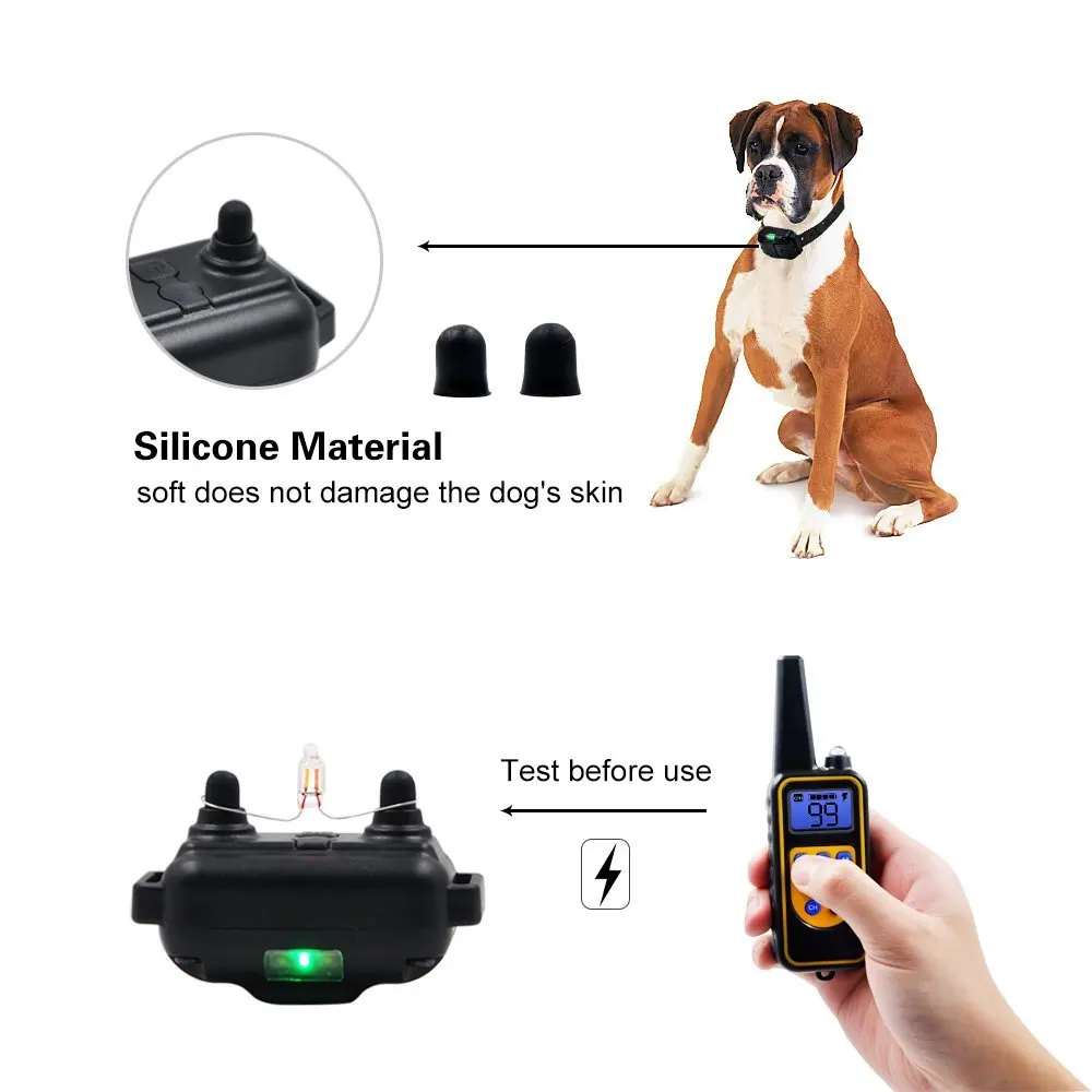 Electric Pet Dog Training Collar Shock Training Collar Electronic Remote Control Waterproof Rechargeable 4