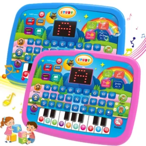 Kids’ Education Tablet Toy, Age 3+ Literacy Math Music Learning, Doubles as Electronic Keyboard, Birthday Christmas Gift 1
