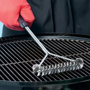 Grill Cleaner Long Handle Curly Brush for Outdoor Grills Stainless Steel Bristles Non-Stick Cleaning Brushes BBQ Accessories 1