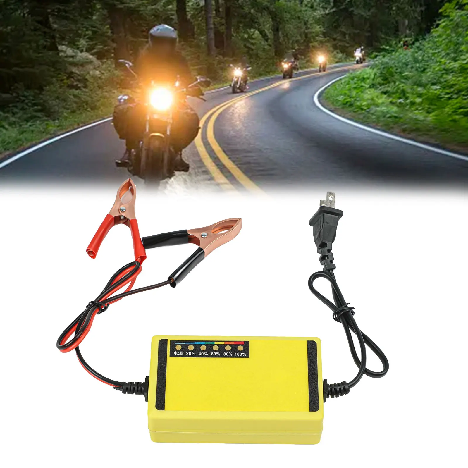 1Pcs Car Battery Charger 12V Fast Charging Automatic High-Power Charger Car Motorcycle Battery Charger Acid Battery Charger 4