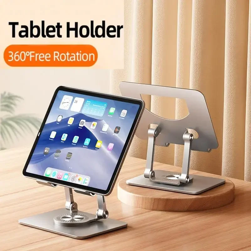 360° Rotatable Tablet Stand Adjustable Foldable Desktop Stand Holder Compatible For 4.7-12 Inch Ipad Pro/Air/Min Laptop Tablet 1