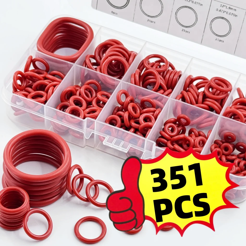 351 piece silicone o-ring set heat and oil resistant