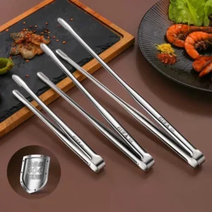 Grill Tongs Bbq Grill Tongs Stainless Steel Long Mini Kitchen Meat Food Charcoal Cooking Korean Camping Barbecue Accessories New 1
