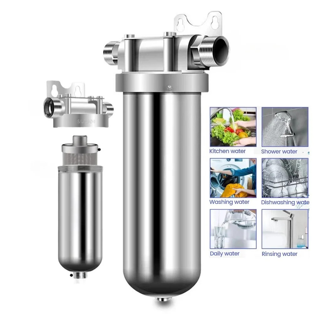 Whole House Well Water Filter for Household, 304 Stainless Steel Pre Filter with High Flow & Backwashing Function 1