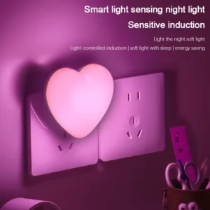 LED Night Light Sensor Control Night Lamp Energy Saving LED Sensor Lamp US Plug Nightlight for Children Kids Bedroom Stairs 1