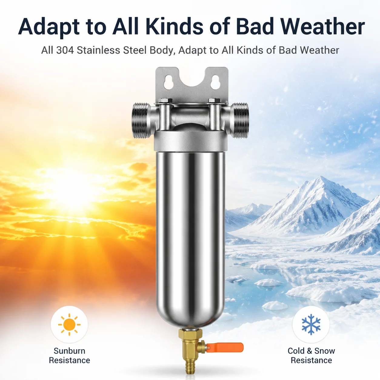 Whole House Well Water Filter for Household, 304 Stainless Steel Pre Filter with High Flow & Backwashing Function 6