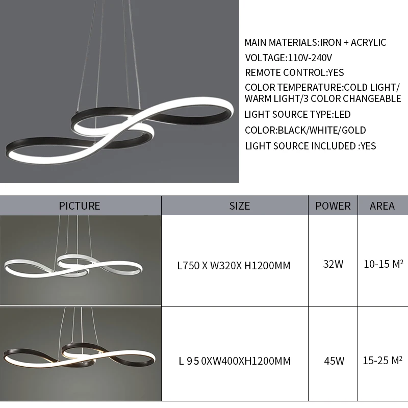 Modern Kitchen Island Pendant Lights Bar Table Dining Room Decor Hanging Lights Remote Dimming Kitchen Led Cord Pendant Lamp - Image 5