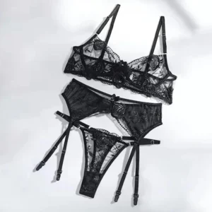 Lingerie Set adult Lace Embroidery Push Up Bra Panties Sets Deep V Gather Top Bras Brassiere lingeries sexy hot Underwear Female 1