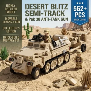 Army Military Soldiers SWAT Half Tracked Armor Vehicle Trailer Assemble Building Blocks Bricks 1