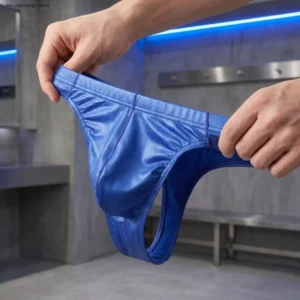Lingerie Satin Silk Men's Thong Low-Waist Underwear T-back Briefs Glossy Underpants Youth Style 1