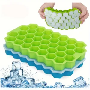 Large-capacity Ice Trays Silicone Mold Reusable Honeycomb Ice Cube Maker Food Grade Ice Maker with Lids Popsicle Mould Mold 1