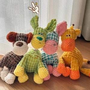 Cute Donkey Plush Toy for Dogs - Squeaky Chewable Interactive Pet Toy with Funny Sound, Soft Plush Puppy Teething Toy 1