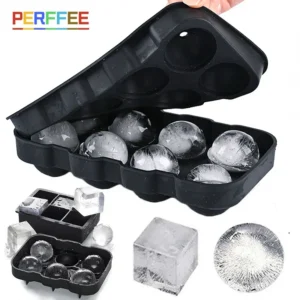 Ice Cube Tray Silicone Ice Ball Freezer Mold Square Ice Cube Maker with Lid 4/6/8 Grids for Whiskey Cocktail Coffee Accessories 1
