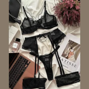 Lingerie Underwear Bras Sets Lace Garter Lingerie Women Intimates 2024 Underwire Bra And Panty Thongs Ladies Underwear Set 1