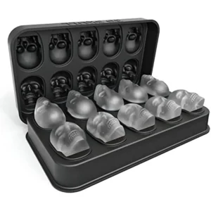 ice machine mold for whiskey - 10 cavity skull ice cube tray with funnel - Skull silicone mold for baking, chocolate 1