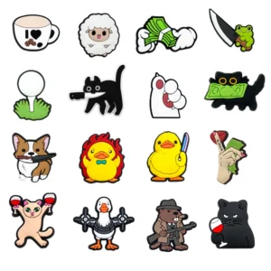 Hot PVC Cute Animals Frog Cat Money Shoe Charms Pin for Crocs Accessories Charms DIY Clogs Decorations Women Party Gifts 1