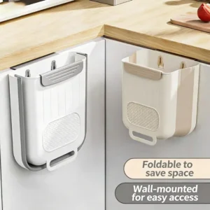 Kitchen Wall Mounted Folding Trash Can Home Cabinet Hanging Storage Trash Can Classified Hanging Trash Can Kitchen Accessories 1