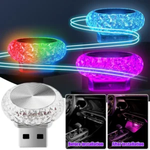 Car USB Ambient Light Mini LED Decorative Atmosphere Lamps for Auto Interior Environment Light Computer Portable Light Plug Play 1