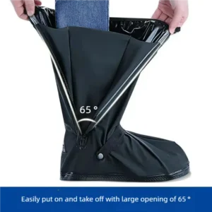 Rain Boot Shoe Cover Black Waterproof with Reflector High Top Clear Shoes Dust Covers for Motorcycle Bike Rain Cover Men Women 1