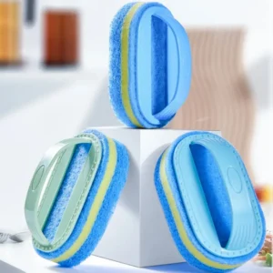 Kitchen Bathroom Toilet Cleaning Magic Sponge Glass Wall Cleaning Bath Brush Handle Sponge Ceramic Window Slot Clean Brush 1