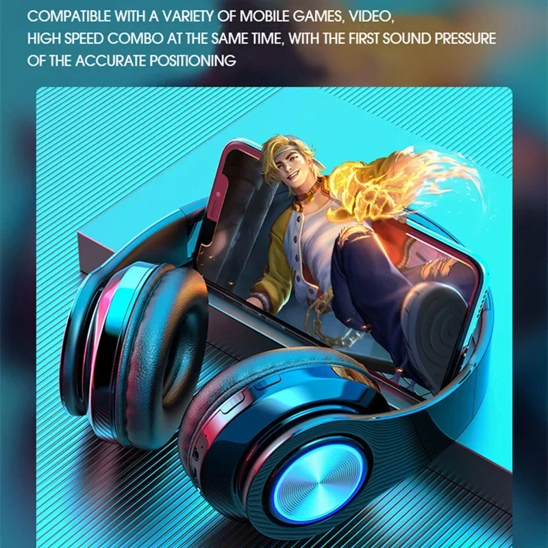 Foldable Bluetooth Headsets Wireless Headphones With Mic Stereo Earphone Support TF Card FM For Xiaomi Iphone Sumsamg Phone 6
