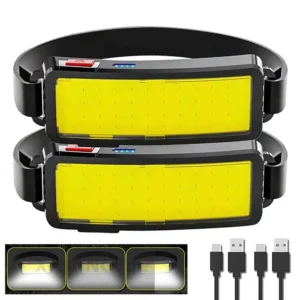 Powerful COB LED Headlamp Type-c Rechargeable Head Flashlight Built-in Battery Outdoor Fishing Camping Lantern Waterproof Torch 1