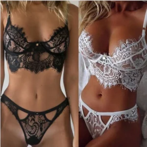 Lingerie Women Transparent Bra Sexy Erotic Set soft backless Pajama skirt tempting nightclub nightdress underwear lace 1