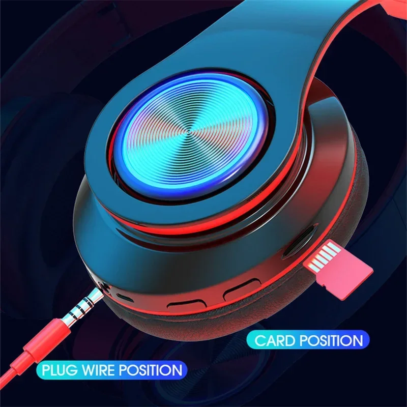 Foldable Bluetooth Headsets Wireless Headphones With Mic Stereo Earphone Support TF Card FM For Xiaomi Iphone Sumsamg Phone 3