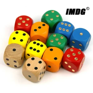 1PCS Wood Dice 40mm Big Colorful Solid Wooden Dot Game Rounded Dice Drinking Dice 1