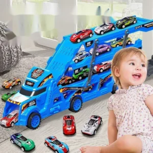 Large Kid Truck Deformation Transporter Car Toys Models Educational Model Folding Track Racing Vehicle Boys Girls Birthday Gift 1