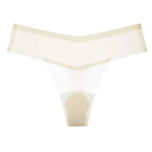 Lingerie Transparent Ice Silk Thong Low Waist Thin Underwear Anti-embarrassment Briefs Yoga Fitness Women's Summer Panties Lady 1