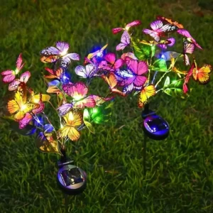 Solar LED Butterfly Flower Light Outdoor Simulation Butterfly Lawn Lamp Garden Waterproof Landscape for Home Christmas Decor 1