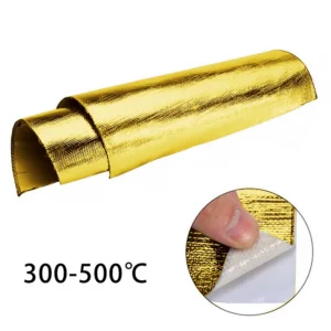 Gold Fiberglass Heat Insulation Tape Fireproof High-temperature Resistance Protective Film Sound Shield Cloth Car Accessories 1