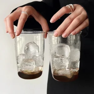 Glasses Cup Transparent Water Bottle Tumbler Whiskey Glass Drinkware Coffee Milk Juice Mug Cup Kitchen Accessory Stripe Cups 텀블러 1