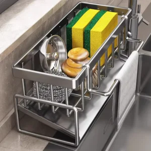 Kitchen sink draining rack, automatic drainage plastic storage rack, sink shelf, sponge and soap rack, towel rack 1