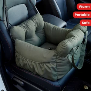 Dog Car Seat with Safety Belt - Non-Slip Pet Car Bed for Small Dogs, Washable Travel Carrier with Secure Straps for Safe Car 1