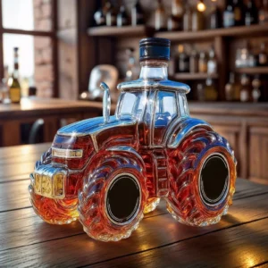 Liquor Decanter 300ml Tractor Design Drink Container Glass Whiskey Decanter Bottle for Brandy Bourbon Drinks Beverages Family 1