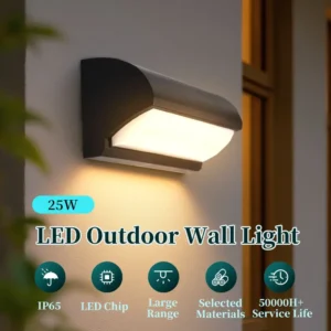 LED Outdoor Wall Light IP65 Waterproof Porch Light 25W Energy Saving Light Indoor For Garden Corridor Balcony Decor Wall Light 1