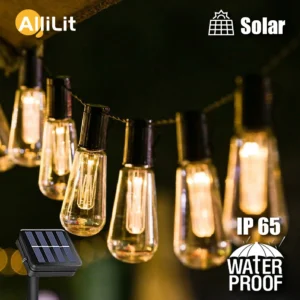 Outdoor Solar String Lights LED IP65 Waterproof Edison Bulb Retro Vintage Christmas Garland Garden Party Decoration Fairy Lamp 1