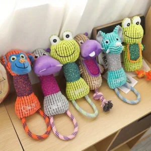 Dog Toy Animals Shape Bite Resistant Squeaky Toys Corduroy Dog Toys for Small Large Dogs Puppy Pets Training Accessories 1