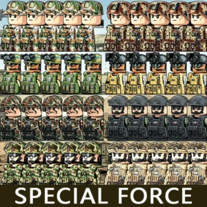 Modern Military Army Soldier Figures Series Building Blocks Special Forces Troops Russian US Commander Warrior Helmet Bricks Toy 1