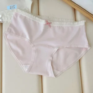 Lingerie Mid Waist Bow Cotton Panties Letter Simple Underwear for Women Comfortable Sweet Flower Briefs Gifts 1