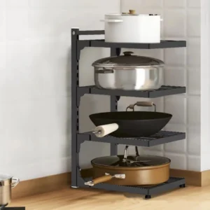 Kitchen Sink Storage Rack Multi-Layer Cooker Storage Rack For Home Stovetop Cabinets Adjustable Pot Rack 1